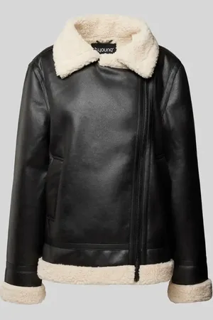 B YOUNG Jacke mit Teddyfell im Biker-Look Modell 