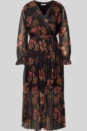 Zabaione Wickelkleid mit V-Ausschnitt und Plisseefalten in , Größe S