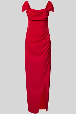 Lipsy London Abendkleid mit Karree-Ausschnitt und Gehschlitz in , Größe 32
