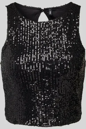 ONLY Slim Fit Crop Top mit Pailletten Modell 