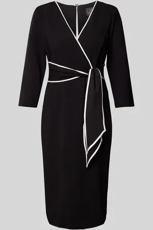 Adrianna Papell Knielanges Cocktailkleid in Wickel-Optik in , Größe 36