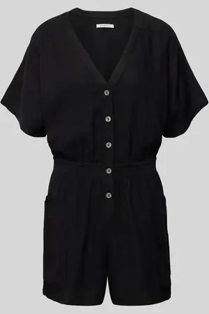 TOM TAILOR Jumpsuit aus Leinen-Viskose-Mix mit Knopfleiste in , Größe XS