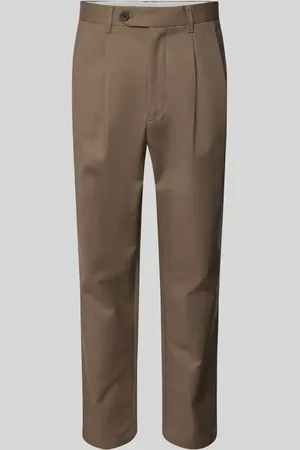SELECTED Regular Tapered Fit Bundfaltenhose mit Gürtelschlaufen in , Größe 30/32