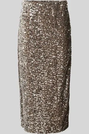Pieces® Figurbetonter Midi-Rock mit Pailletten Modell 