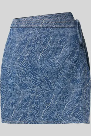 Pieces® Leicht ausgestellter Wickelrock in Denim-Jaquard-Qualität Modell 