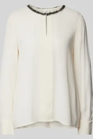 QS by s.Oliver Regular Fit Blusenshirt aus Viskose mit Bouclé-Detail in , Größe 34