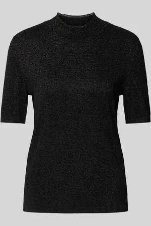 Marc Cain Shirt aus Effektgarn mit Stehkragen in , Größe 34