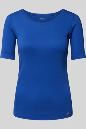 Marc Cain T-Shirt mit geripptem Rundhalsausschnitt in , Größe 34