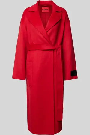 HUGO BOSS Mantel mit Reverskragen und Woll-Anteil Modell 