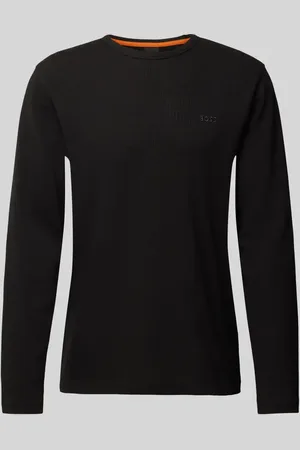 HUGO BOSS Regular Fit Langarmshirt mit Label-Stitching Modell 