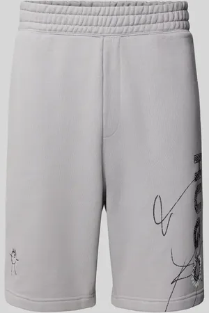 Hugo Blue Sweatshorts aus Viskose mit Label-Print Modell 