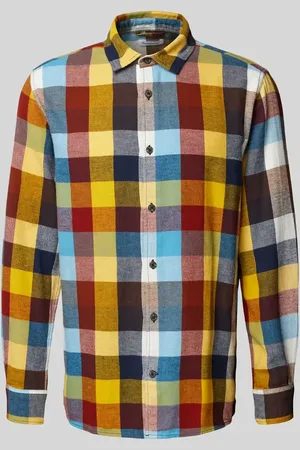 Knowledge Cotton Apparal Loose Fit Freizeithemd mit Haifischkragen in , Größe S