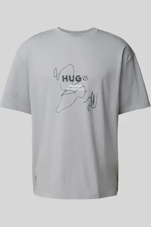 Hugo Blue Oversized T-Shirt aus Viskose Modell 