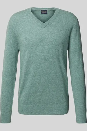 Christian Berg Wollpullover mit V-Ausschnitt und Kaschmir-Anteil in , Größe L