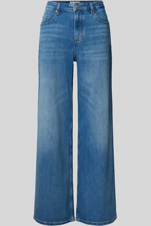 Marc O’ Polo Wide Leg Jeans aus Baumwoll-Mix mit Kontrastnähten Modell 