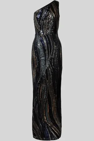 Adrianna Papell One-Shoulder-Abendkleid mit Paillettenbesatz in , Größe 38