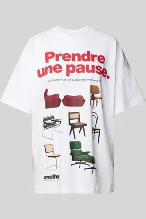 Another Cotton Lab Oversized T-Shirt mit Label-Print Modell 