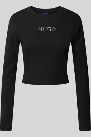Hugo Blue Cropped Longsleeve mit Rundhalsausschnitt Modell 