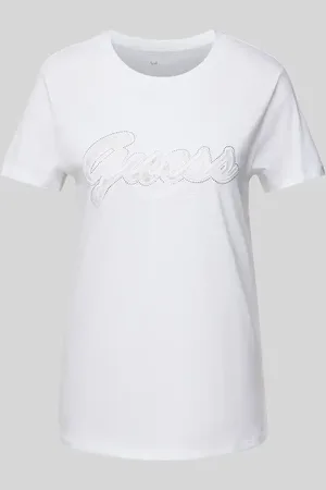 Guess T-Shirt aus Viskose mit Strasssteinbesatz in , Größe XS
