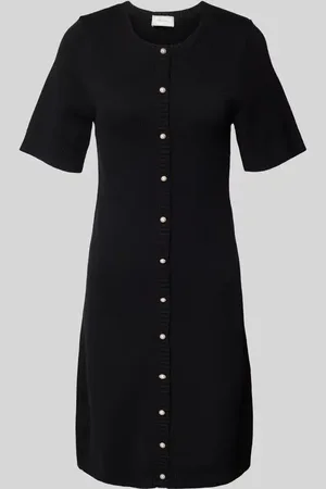 Neo Noir Knielanges Kleid mit durchgehender Knopfleiste Modell 