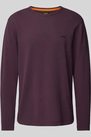 HUGO BOSS Regular Fit Langarmshirt mit Label-Stitching Modell 