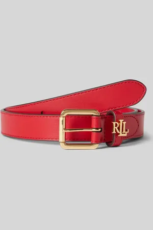 Ralph Lauren Schmaler Ledergürtel mit Logo-Schlaufe in , Größe S