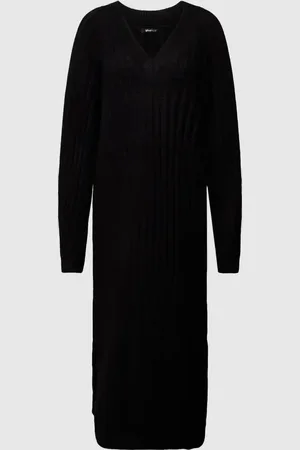 Gina Tricot Strickkleid mit V-Ausschnitt und Seitenschlitzen in , Größe M