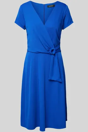 Ralph Lauren Knielanges Kleid mit V-Ausschnitt Modell 
