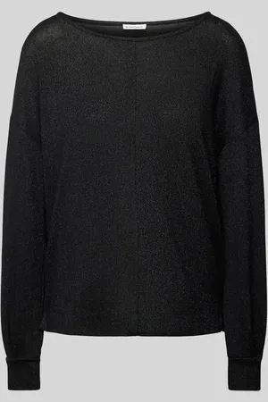 TOM TAILOR Loose Fit Langarmshirt aus Viskose-Mix mit Glitzereffekt in , Größe S