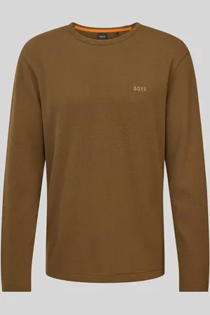HUGO BOSS Regular Fit Langarmshirt mit Label-Stitching Modell 