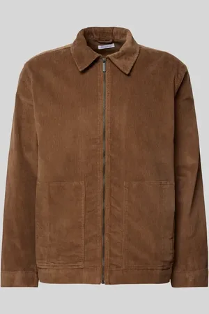 Knowledge Cotton Apparal Cordjacke mit Kentkragen in , Größe M