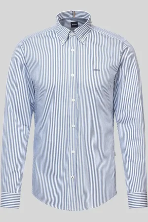 HUGO BOSS Slim Fit Business-Hemd mit Label-Stitching Modell 