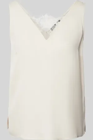 Oui Tanktop mit geripptem V-Ausschnitt in , Größe 42