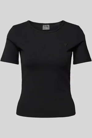 Guess T-Shirt mit geripptem Rundhalsausschnitt Modell 