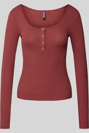Pieces® Slim Fit Langarmshirt mit Baumwolle Modell 