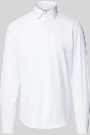 Calvin Klein Slim Fit Business-Hemd mit Label-Stitching Modell 