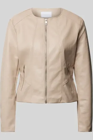 Zabaione Jacke in Leder-Optik mit Rundhalsausschnitt in , Größe L
