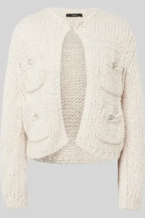 Oui Strickjacke mit Woll-Anteil und Label-Details in , Größe 42