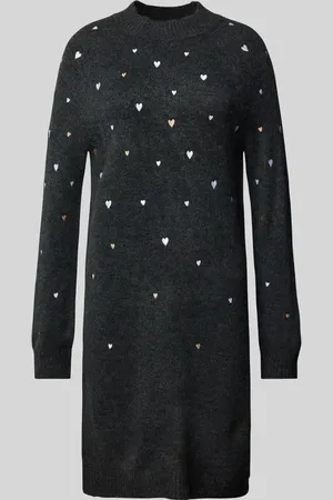 TOM TAILOR Regular Fit Strickkleid mit Herz-Stickereien in , Größe S