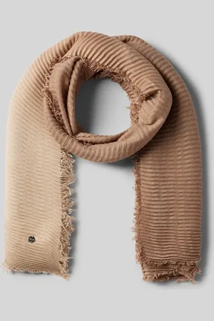 Marc Cain Schal mit Fransen und Label-Detail in , Größe 1