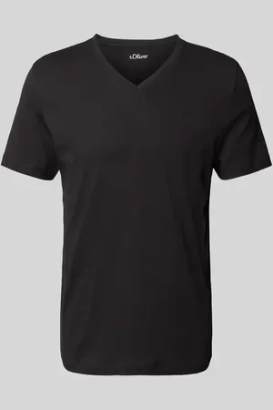 QS by s.Oliver Regular Fit T-Shirt aus reiner Baumwolle mit V-Ausschnitt in , Größe S