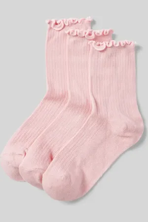 Pieces® Socken mit Baumwoll-Anteil und Rüschen Modell 