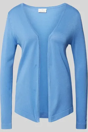 Kaffe Strickjacke aus Viskose-Mix mit Schalkragen Modell 