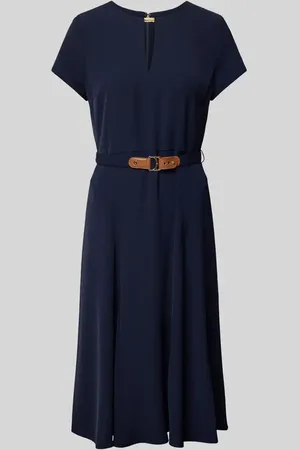 Ralph Lauren Knielanges Kleid mit Schlüsselloch-Ausschnitt Modell 