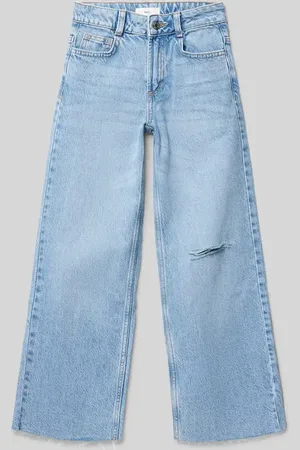 MANGO Wide Leg Jeans im Destroyed-Look in , Größe 128