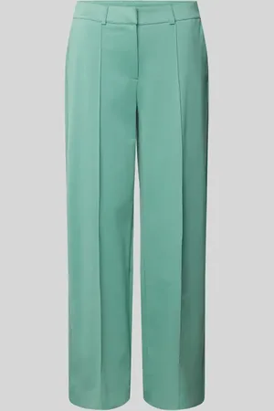 Ichi Wide Leg Stoffhose mit fixierten Bügelfalten Modell 