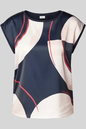 QS by s.Oliver Regular Fit Top im Fabric-Mix mit geometrischem Muster in , Größe 44