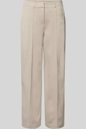 Ichi Wide Leg Stoffhose mit fixierten Bügelfalten Modell 