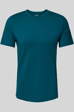 QS by s.Oliver Regular Fit T-Shirt aus reiner Baumwolle mit gummiertem Label-Print in , Größe M