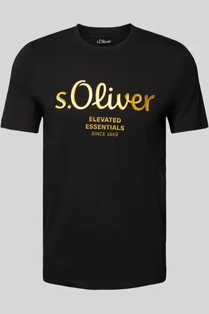 QS by s.Oliver Regular Fit T-Shirt aus reiner Baumwolle mit Statement-Label-Print in , Größe S